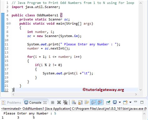 Java Program to Print Odd Numbers from 1 to N.
